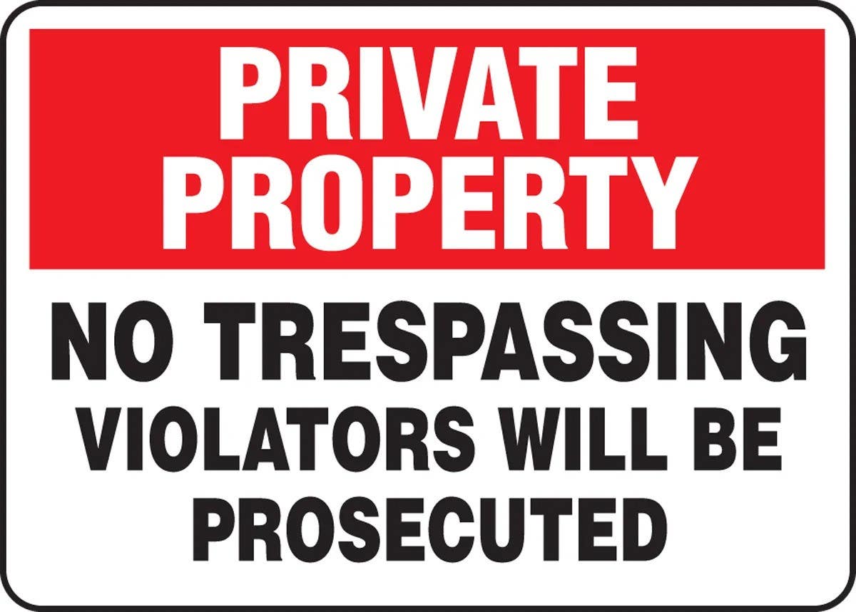 AccuformNMC MATR Private Property Safety Sign, No Trespassing, Violators Will Be Prosecuted