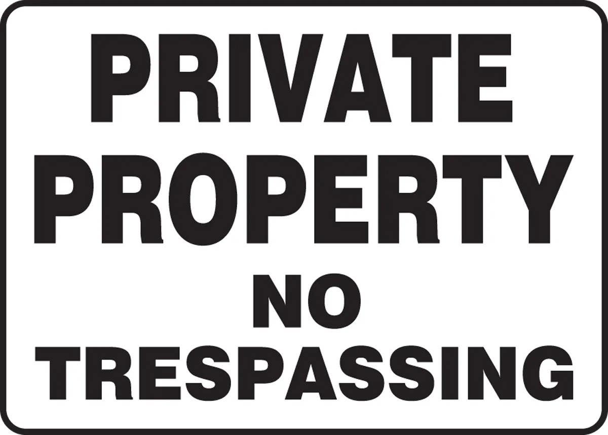 AccuformNMC MATR5 Safety Sign, Private Property, No Trespassing