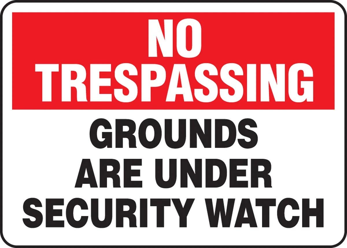 AccuformNMC MATR902 No Trespassing Safety Sign, Grounds Are Under Security Watch, 10" H x 14" W