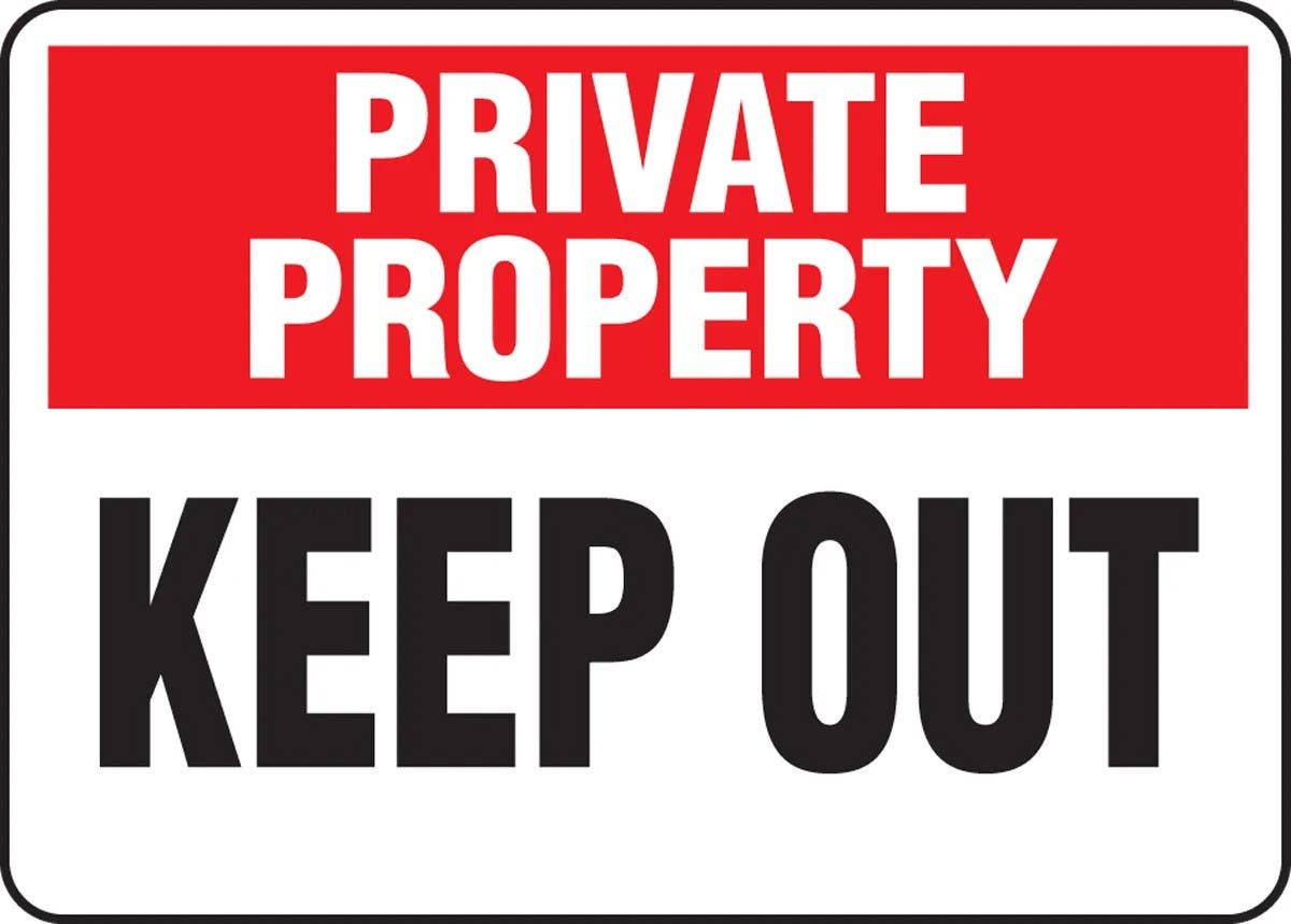 AccuformNMC MATR965 Private Property Safety Sign, Keep Out, 10" H x 14" W