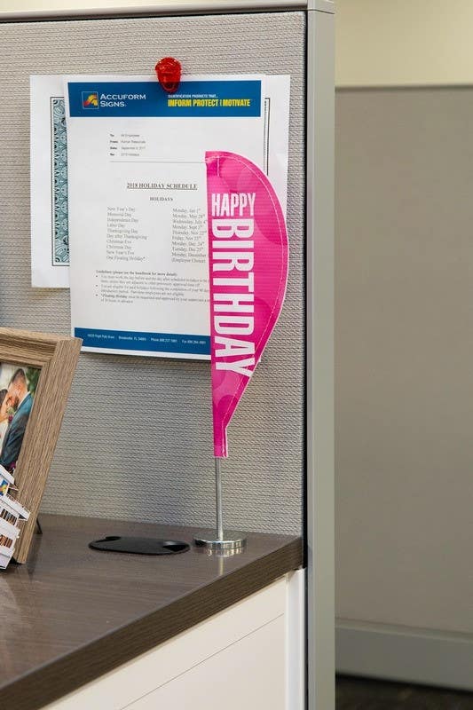 AccuformNMC MBF109 Desk Flags, Happy Birthday, 11.5" H x 3.75" W