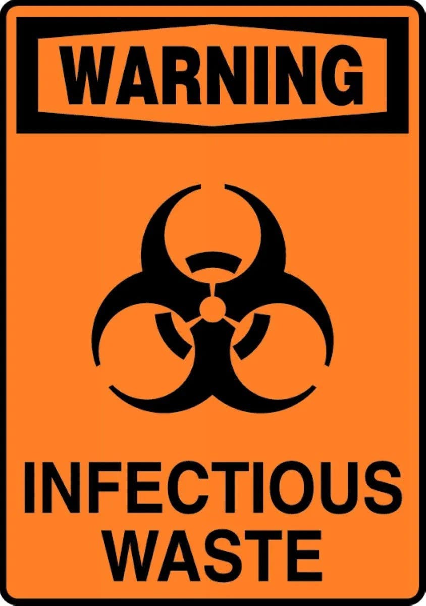 AccuformNMC MBHZ02 OSHA Warning Safety Sign, Infectious Waste