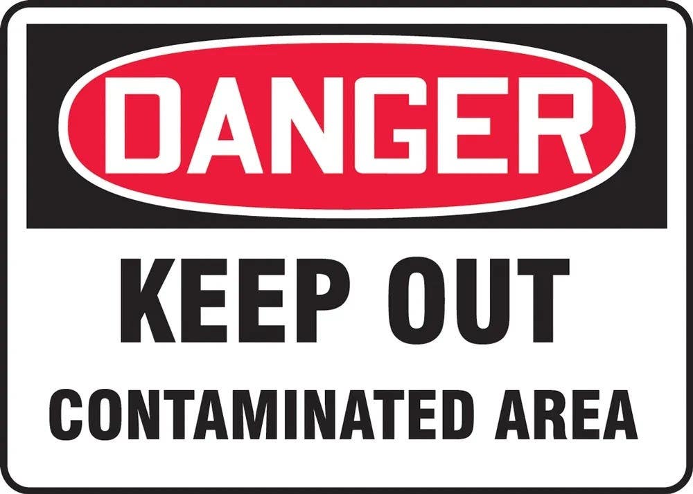 AccuformNMC MBHZ13 OSHA Danger Safety Sign, Keep Out Contaminated Area