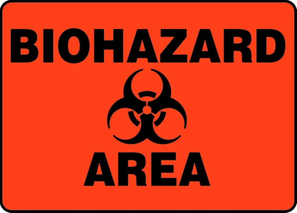 AccuformNMC MBHZ505 Safety Sign, Biohazard Area, 10" H x 14" W
