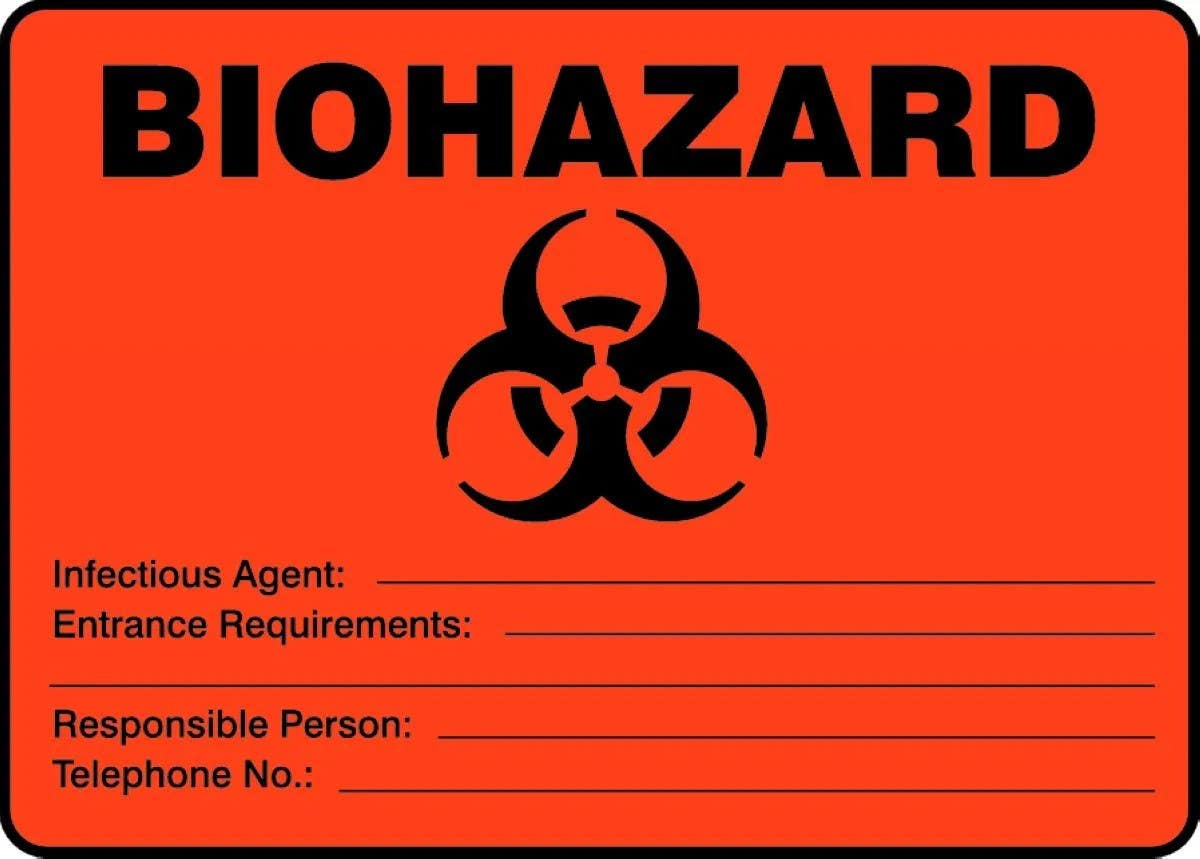 AccuformNMC MBHZ51 Biohazard Safety Sign, Infectious Agent, Entrance Requirements
