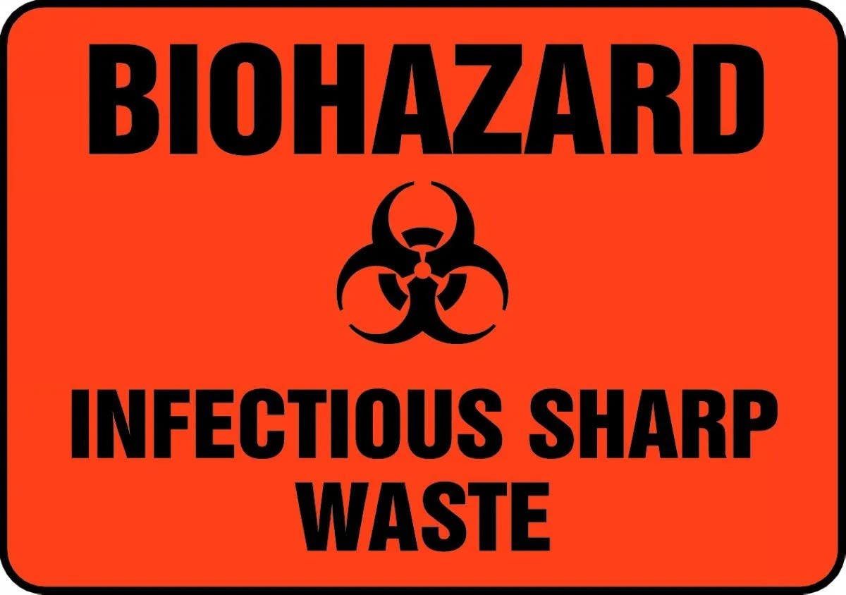 AccuformNMC MBHZ51 Biohazard Safety Sign, Infectious Sharp Waste
