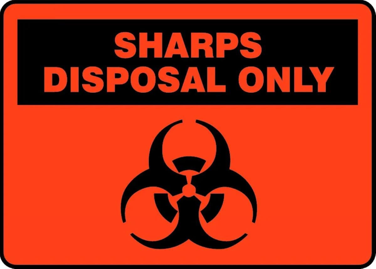 AccuformNMC MBHZ5 Safety Sign, Sharps Disposal Only