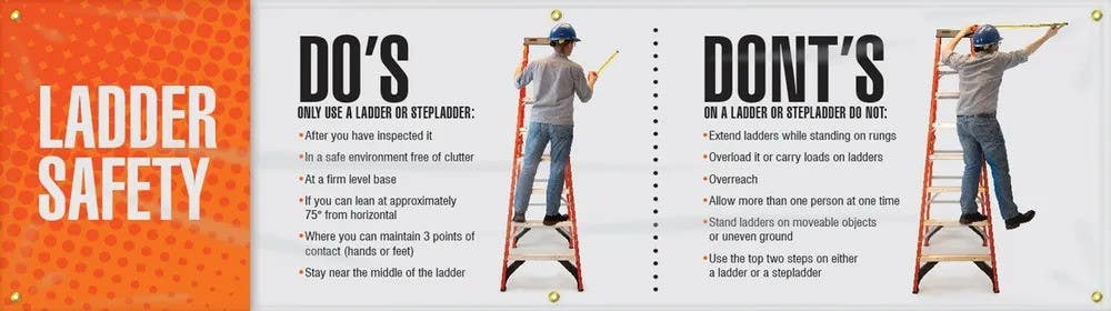 AccuformNMC MBR Motivational Banner, Ladder Safety Do's - Dont's