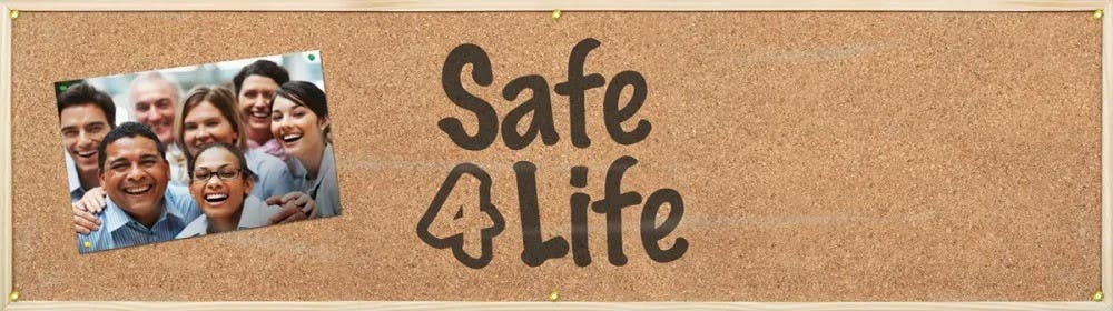 AccuformNMC MBR308 Campaign Kick-Off Banner, Safe 4 Life, Standard Stock, 28" H x 8' W