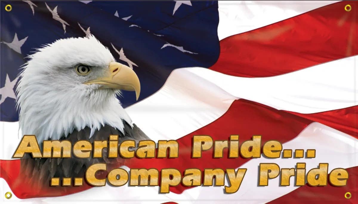 AccuformNMC MBR418 Safety Banners, American Pride, Company Pride, 28" H x 4' W
