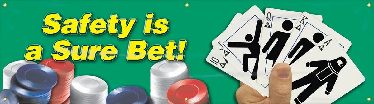 AccuformNMC MBR822 Safety Banners, Safety Is A Sure Bet, 28" H x 8' W