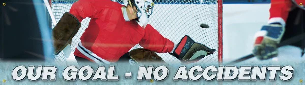 AccuformNMC MBR838 Safety Banners, Our Goal, No Accidents, 28" H x 8' W