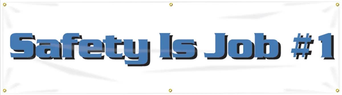 AccuformNMC MBR844 Safety Banners, Safety Is Job 1, 28" H x 8' W