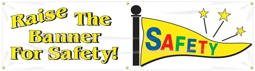 AccuformNMC MBR845 Safety Banners, Raise The Banner For Safety, 28" H x 8' W