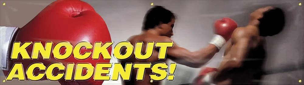 AccuformNMC MBR878 Safety Banners, Knockout Accidents, 28" H x 8' W