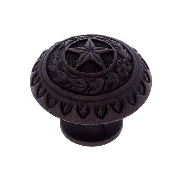 JVJ Hardware 1-3/8" Lone Star Collection 'Texas Star' Knob, Composition Zamac