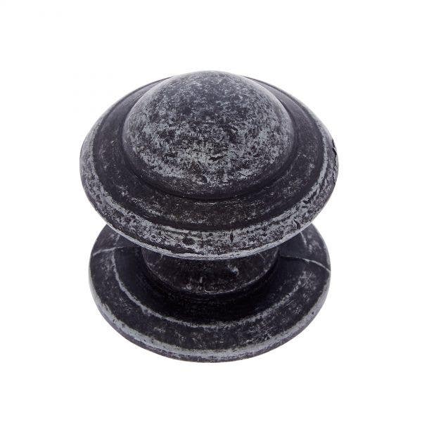 JVJ Hardware 1-1/4" Lone Star Collection Knob w/Back Plate, Iron Finish, Composition Zamac