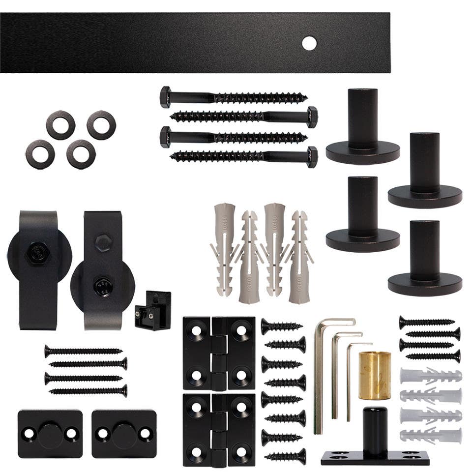 Custom Service Hardware NT.BF1500.TM.08-5 Bifold Barn Single Door Hardware Kit, Top Mount, with 5 ft. Rail