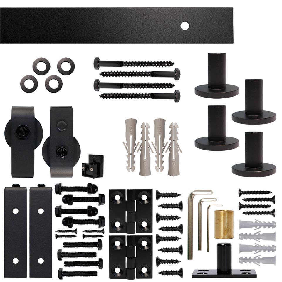 Custom Service Hardware NT.BF1500.FM.08-4 Bifold Barn Door Hardware Kit, Front Mount, with 4 ft. Rail