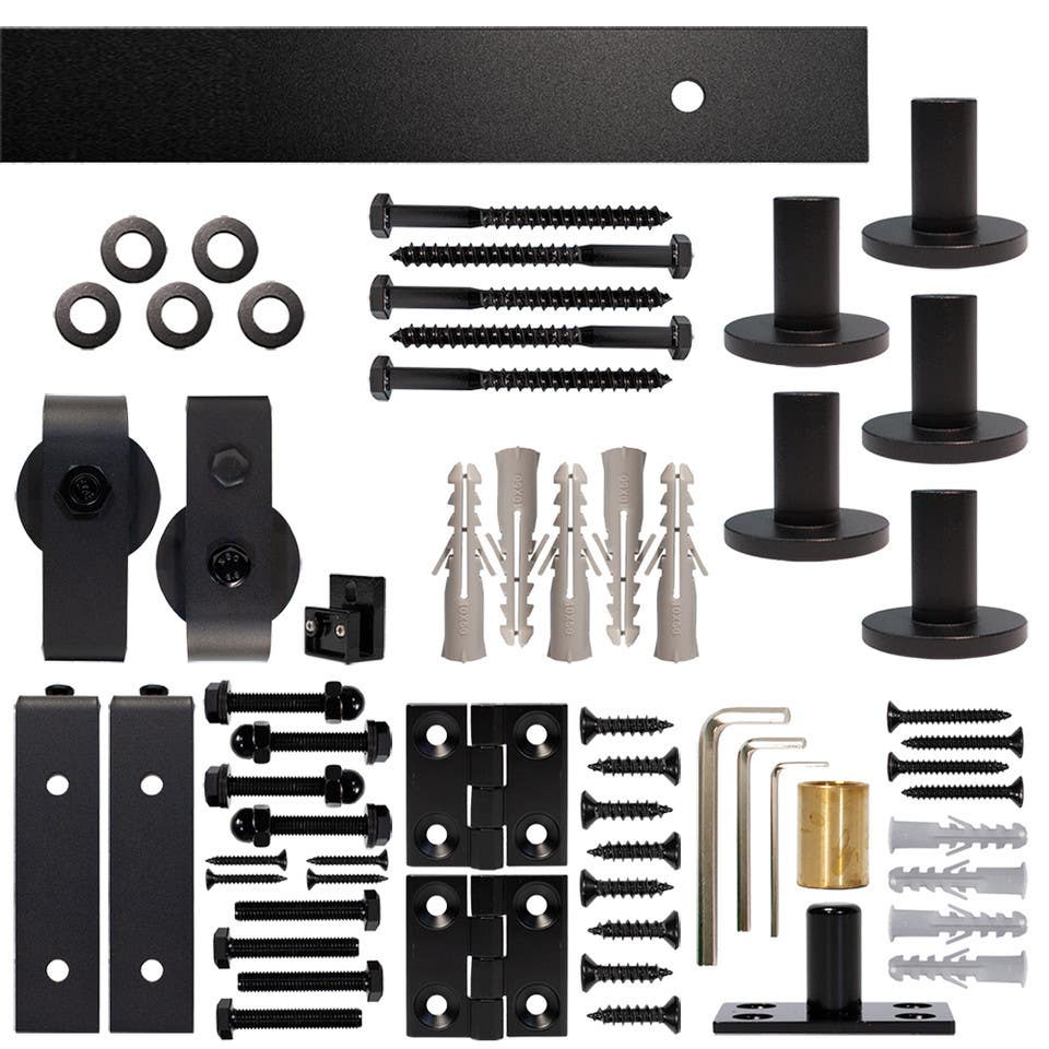 Custom Service Hardware NT.BF1500.FM.08-6 Bifold Barn Door Hardware Kit, Front Mount, with 6 ft. Rail