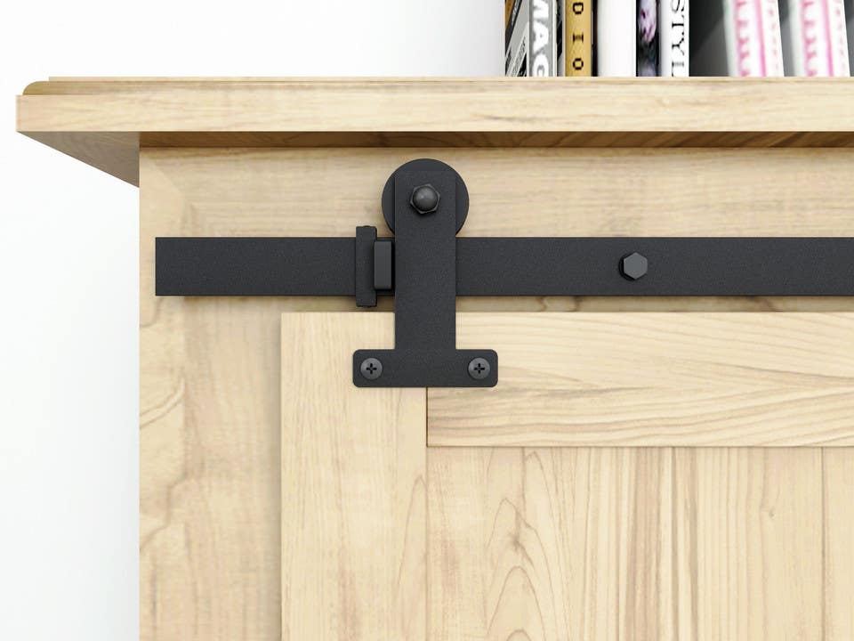 Custom Service Hardware NT.1310.04.08 Rolling Door Hardware Front Mount Style w/o Rail, Black