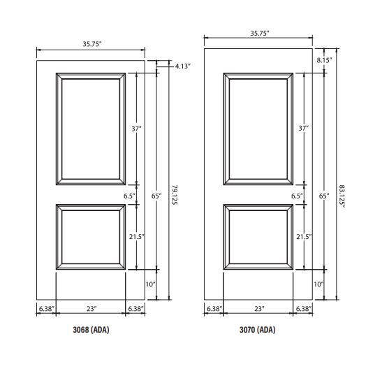 Value Brand SD10325 Viking 2 Panel Hollow Metal Door, 18 Gauge, Polystyrene Core, Prime Painted