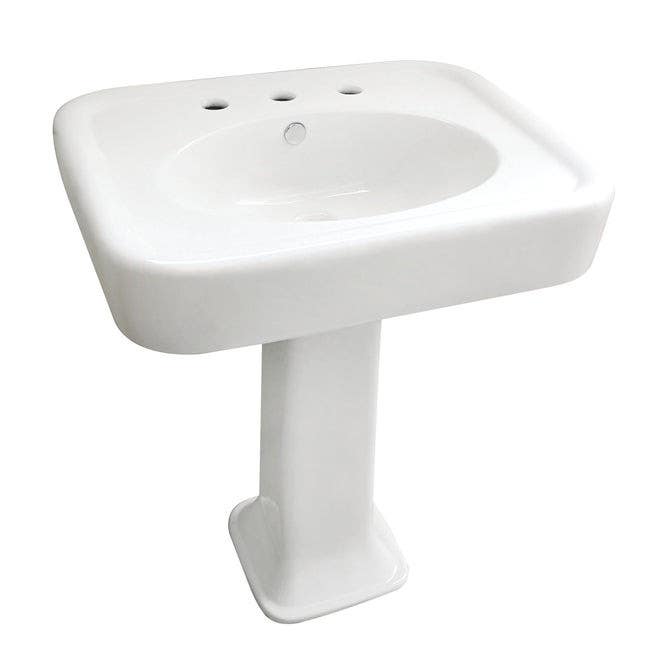 Kingston Brass VPB2268 Pedestal Sink, White