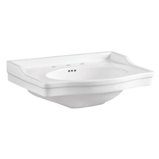 Kingston Brass VPB3308B Ceramic Console Sink Basin, Top White, 30" Length