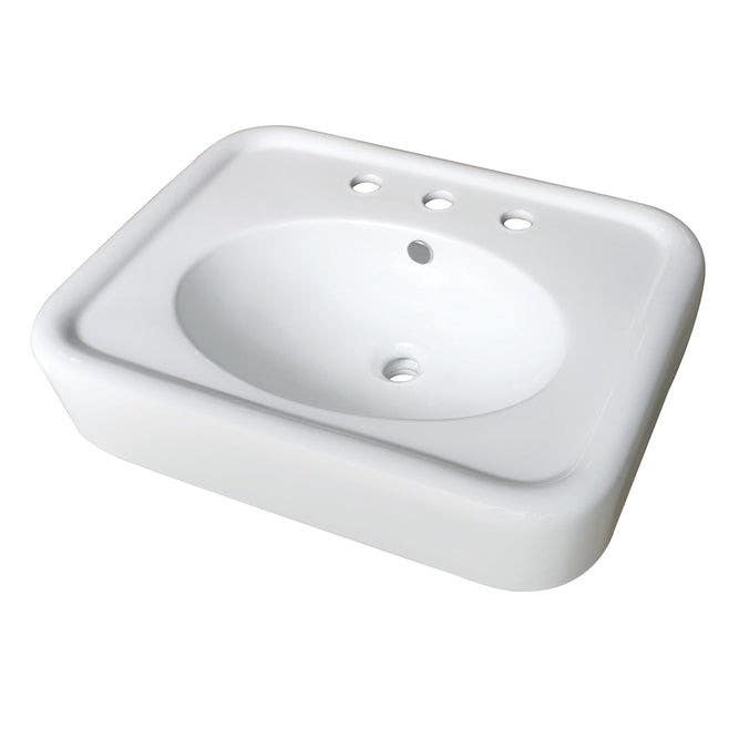 Kingston Brass VPB2268B Ceramic Console Sink Top, White, 26" Length