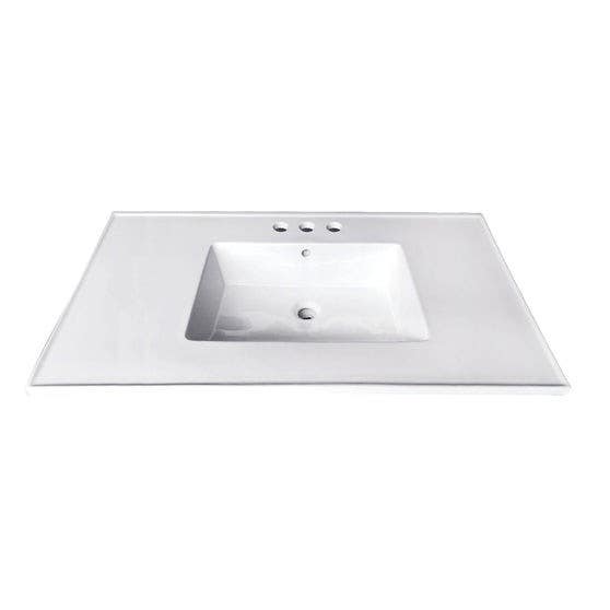 Kingston Brass LBT Ceramic Vanity Sink Top, White, 4" Centerset Faucet