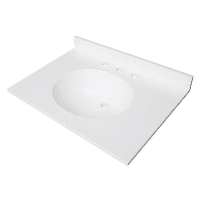 Kingston Brass KVPB3122A38 Solid Surface Vanity Top, Glossy White, 31" Length
