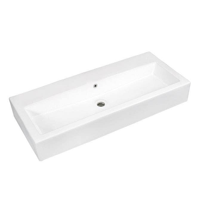 Kingston Brass EV3917H0 Porcelain Rectangular Vessel Sink, White