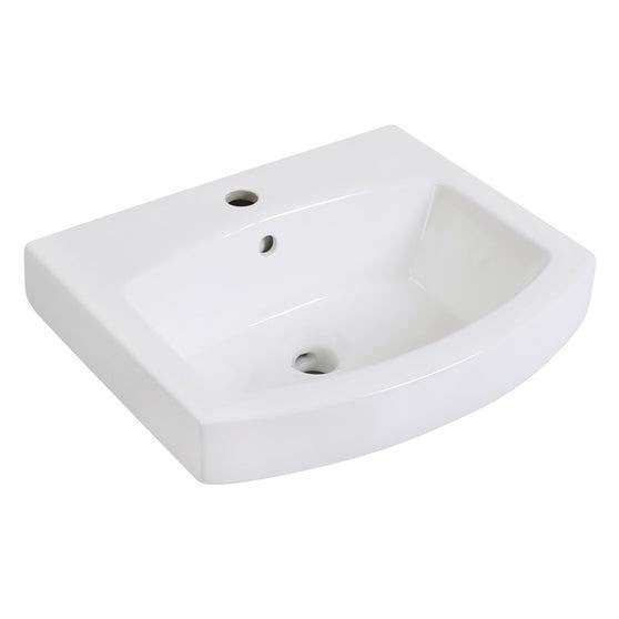 Kingston Brass EV2017 Ceramic Bathroom Sink (1 Hole), White, 20" Length