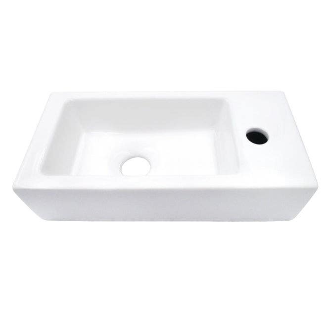 Kingston Brass LB1473R Rectangle Wall Mount Ceramic Bathroom Sink, White