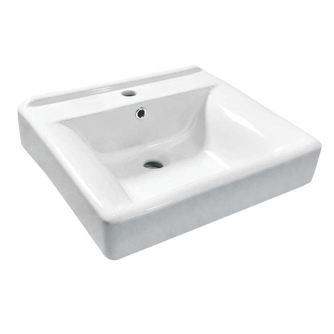 Kingston Brass EV2018W1 Ceramic Console Sink Basin (1 Hole), White