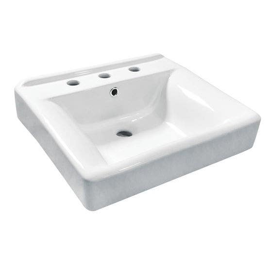Kingston Brass EV2018W38 Ceramic Console Sink Basin (8 in, 3 Hole), White