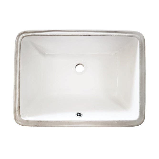 Kingston Brass LB20158 Ceramic Undermount Bathroom Sink, White, 20" Length