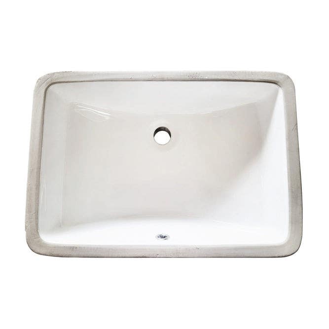 Kingston Brass LB21158 Ceramic Undermount Bathroom Sink, White, 21" Length