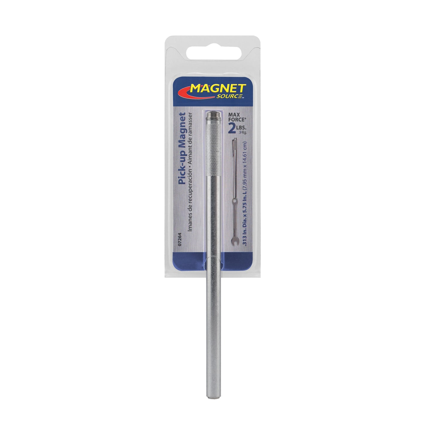Magnet Source 07264 Neodymium Magnetic Pick-Up Tool w/ Pocket Clip, Pull Rating-2 Lbs.
