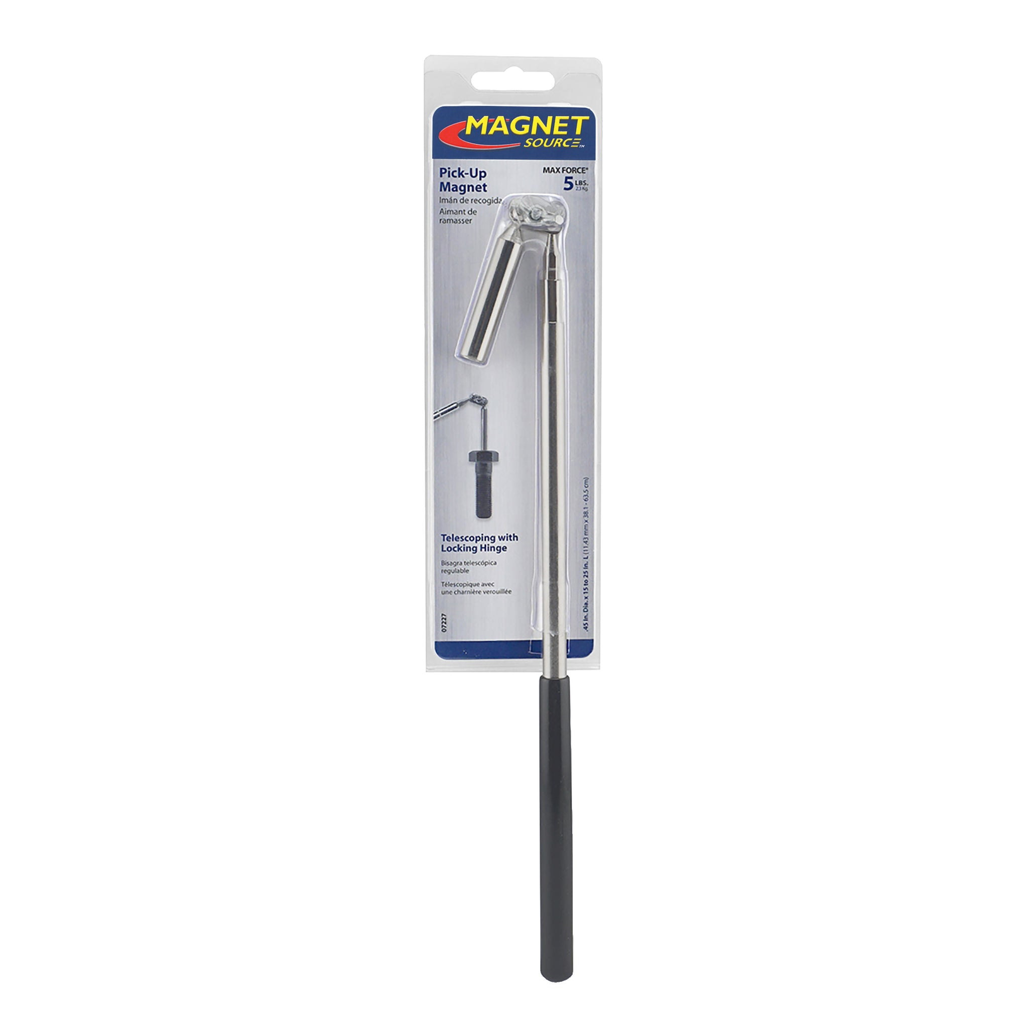 Magnet Source 07227B Extra-long Extendable Magnetic Pick-Up Tool w/ Locking Hinge, Pull Rating-3 Lbs.