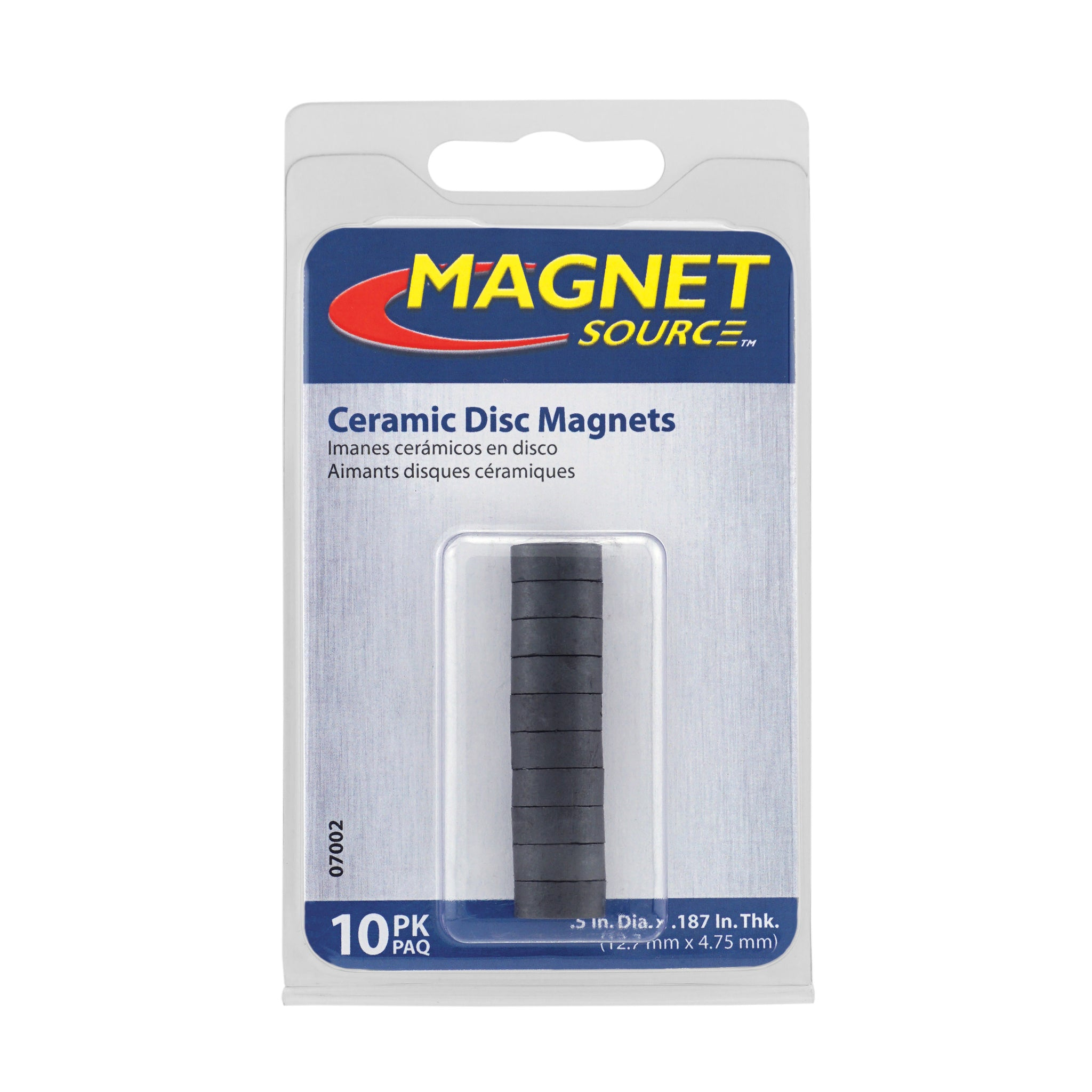 Magnet Source 07002 Ceramic Disc Magnet, Pull Rating-1.41 Lbs. (10 Pk)