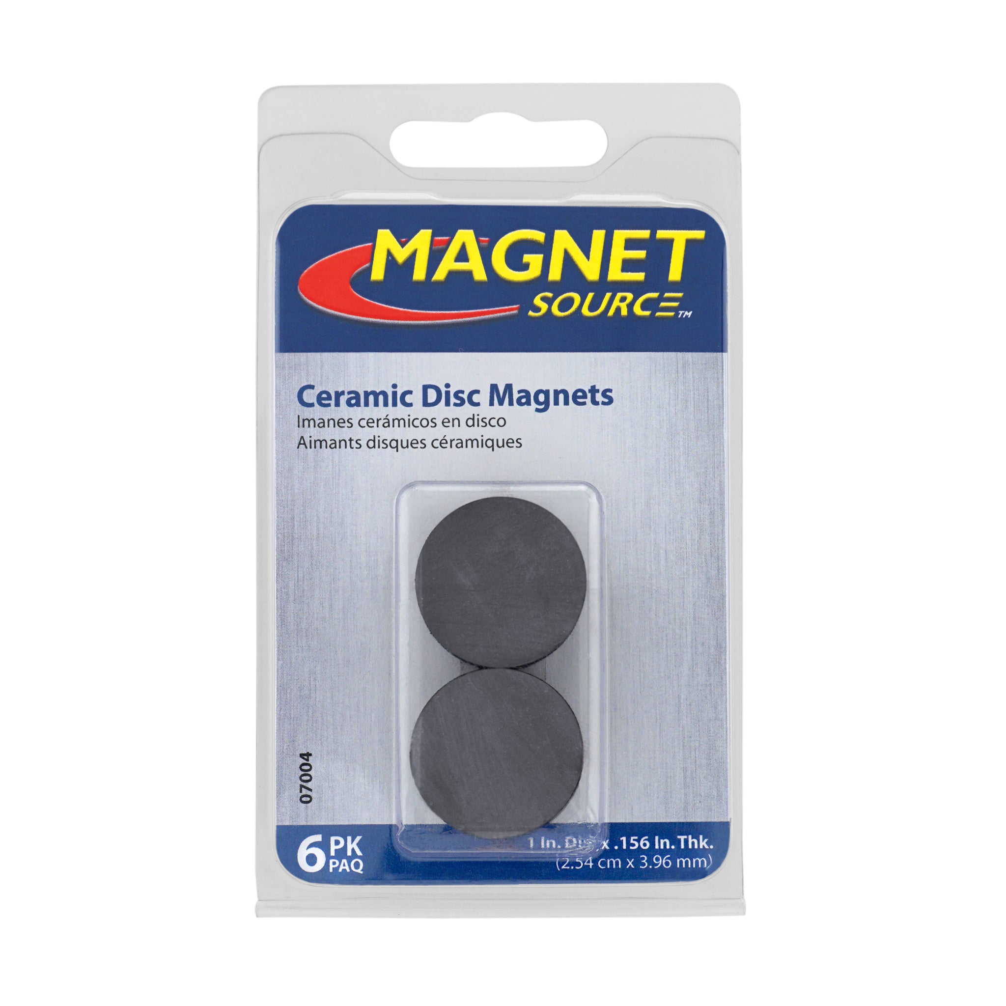 Magnet Source 07004 Ceramic Disc Magnet, Pull Rating-2.36 Lbs. (6 Pk)