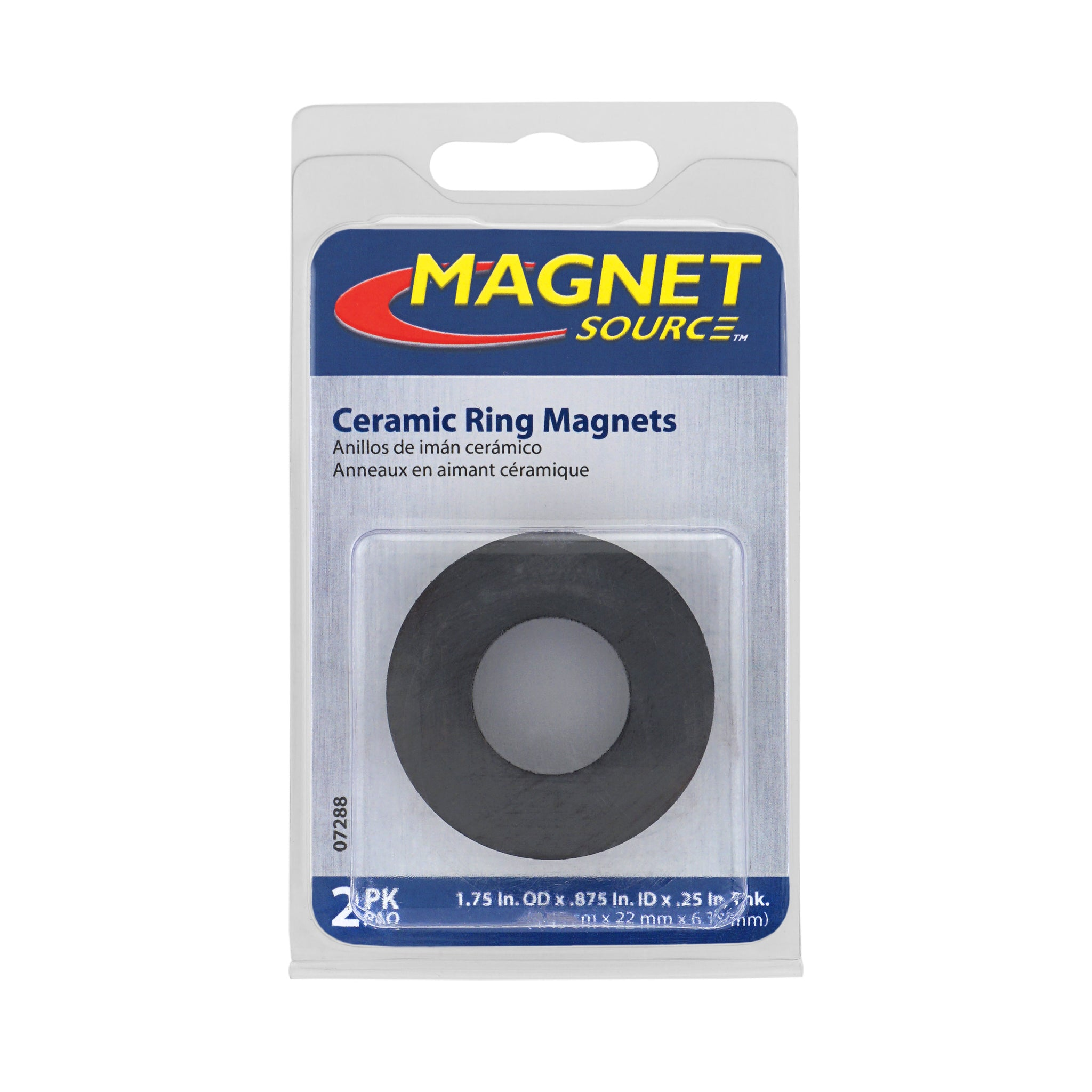 Magnet Source 07288 Ceramic Ring Magnet, Pull Rating-2.17 Lbs. (2 Pk)