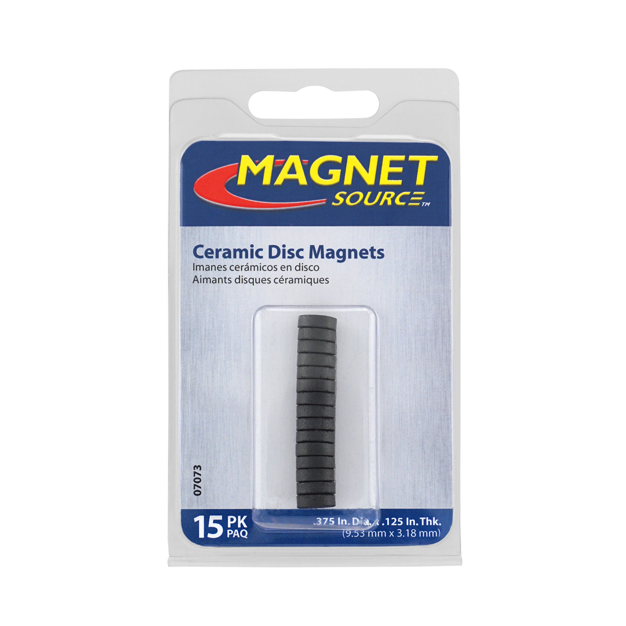 Magnet Source 07073 Ceramic Disc Magnet, Pull Rating-0.25 Lbs. (15 Pk)