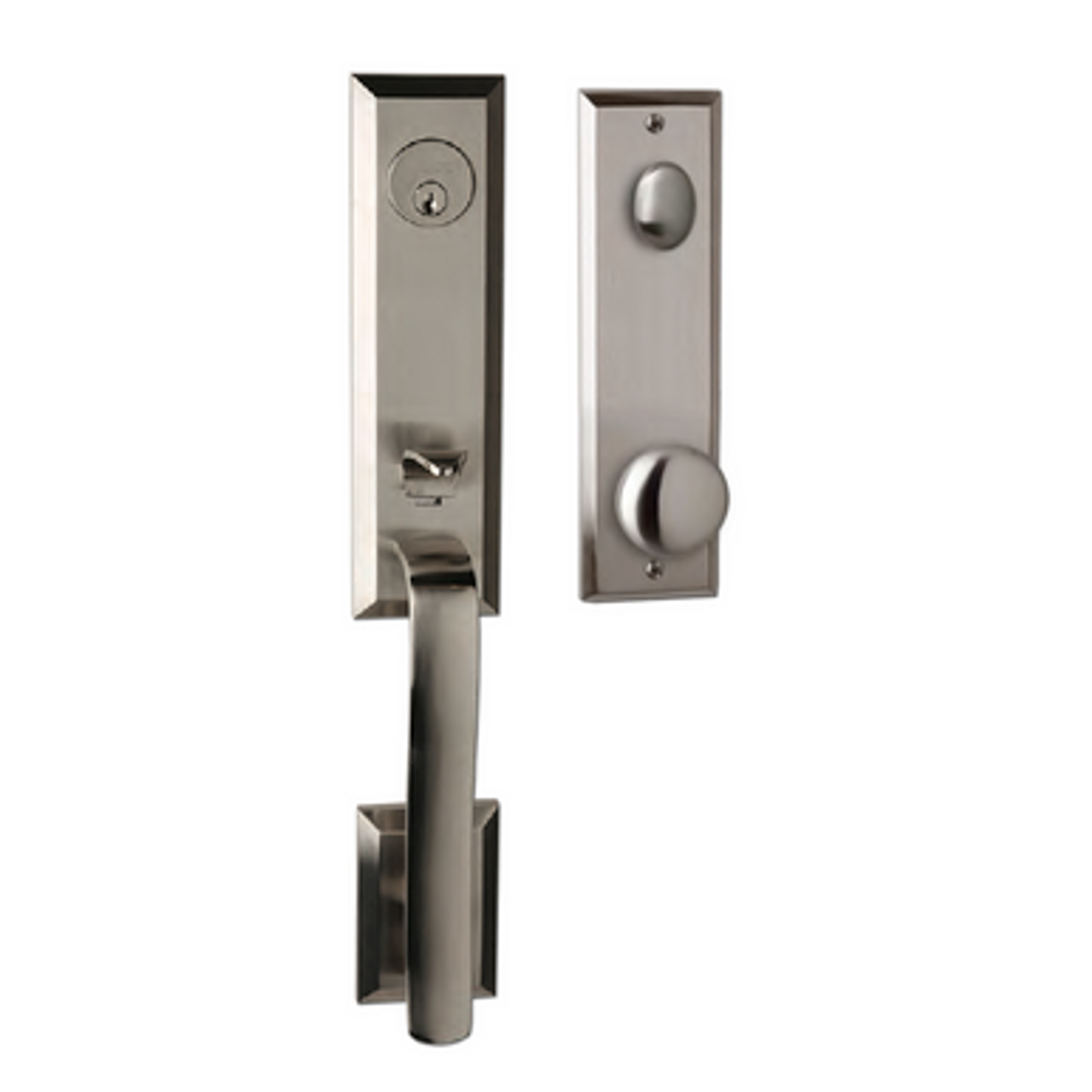 Delaney 971 Bravura Austin Entrance Handleset with 615 Interior Plate and 906 Macon Interior Knob