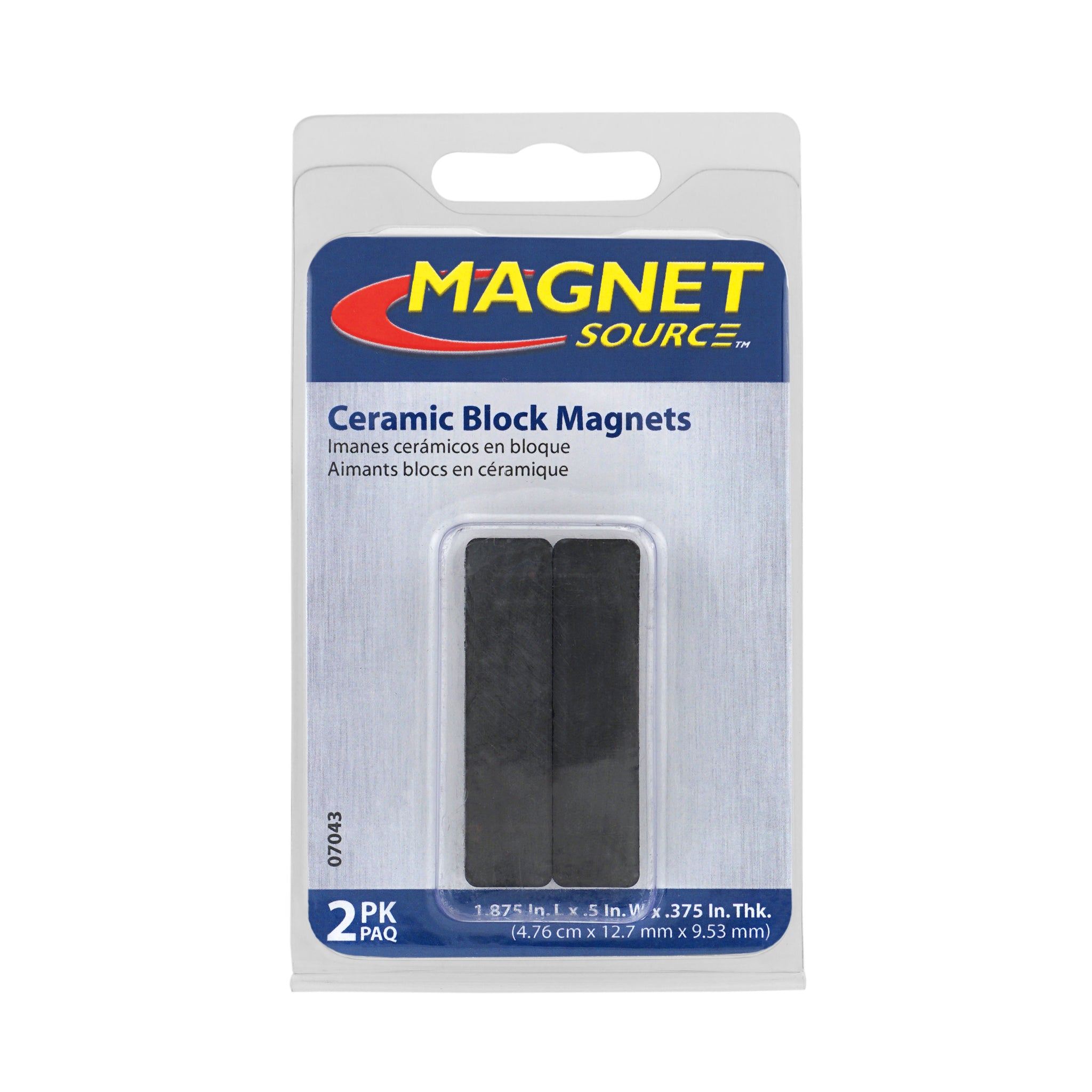 Magnet Source 07043 Ceramic Block Magnet, Pull Rating-3.49 Lbs.