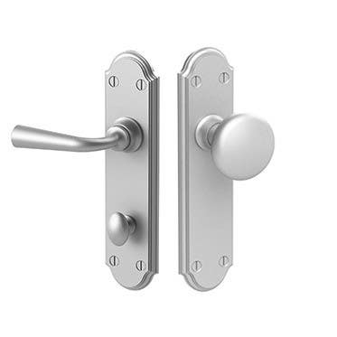 Merit 20361 Mortise Screen Door Latch Set w/ 511 Scalloped Escutcheon Plates