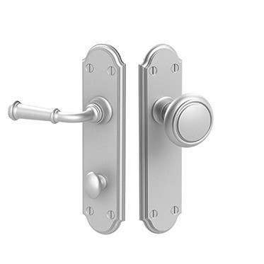 Merit 20360 Mortise Screen Door Latch Set w/ 511 Scalloped Escutcheon Plates