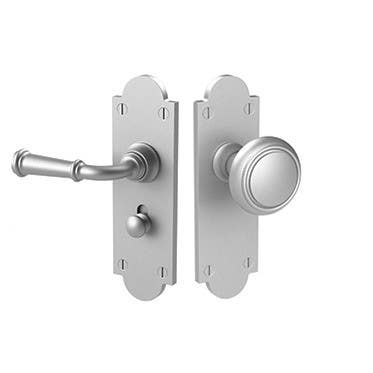 Merit 20352 Mortise Screen Door Latch Set w/ Plain Arched Style Escutcheon Plates