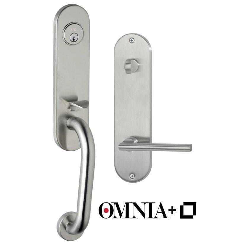 Omnia L.METRO.F043 Metro Smart Entrance Handleset w/ 43 Trim Powered By Level, Stainless Steel